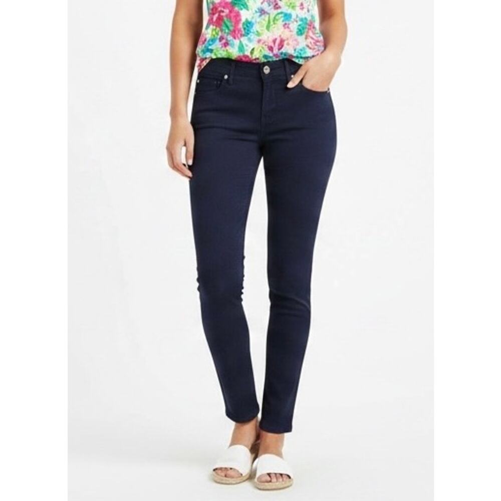 Lilly Pulitzer Worth Skinny‎ Navy Stretch Sateen Pants - Size 8